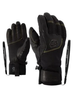 Ziener Ganzenberg AsR Aw Glove -Winter Sportswear Ziener M Ganzenberg As R Aw Glove 2020 12218 Black Citrus 1 k119018 12218 black citrus